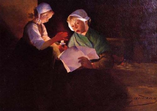 unknow artist Reading Germany oil painting art